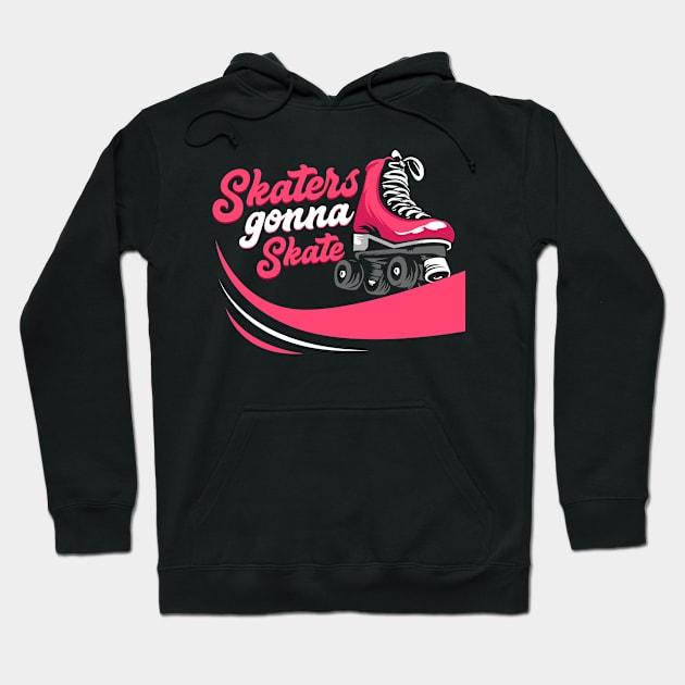 Skating Skateboard Roller Skates Hoodie by Caskara